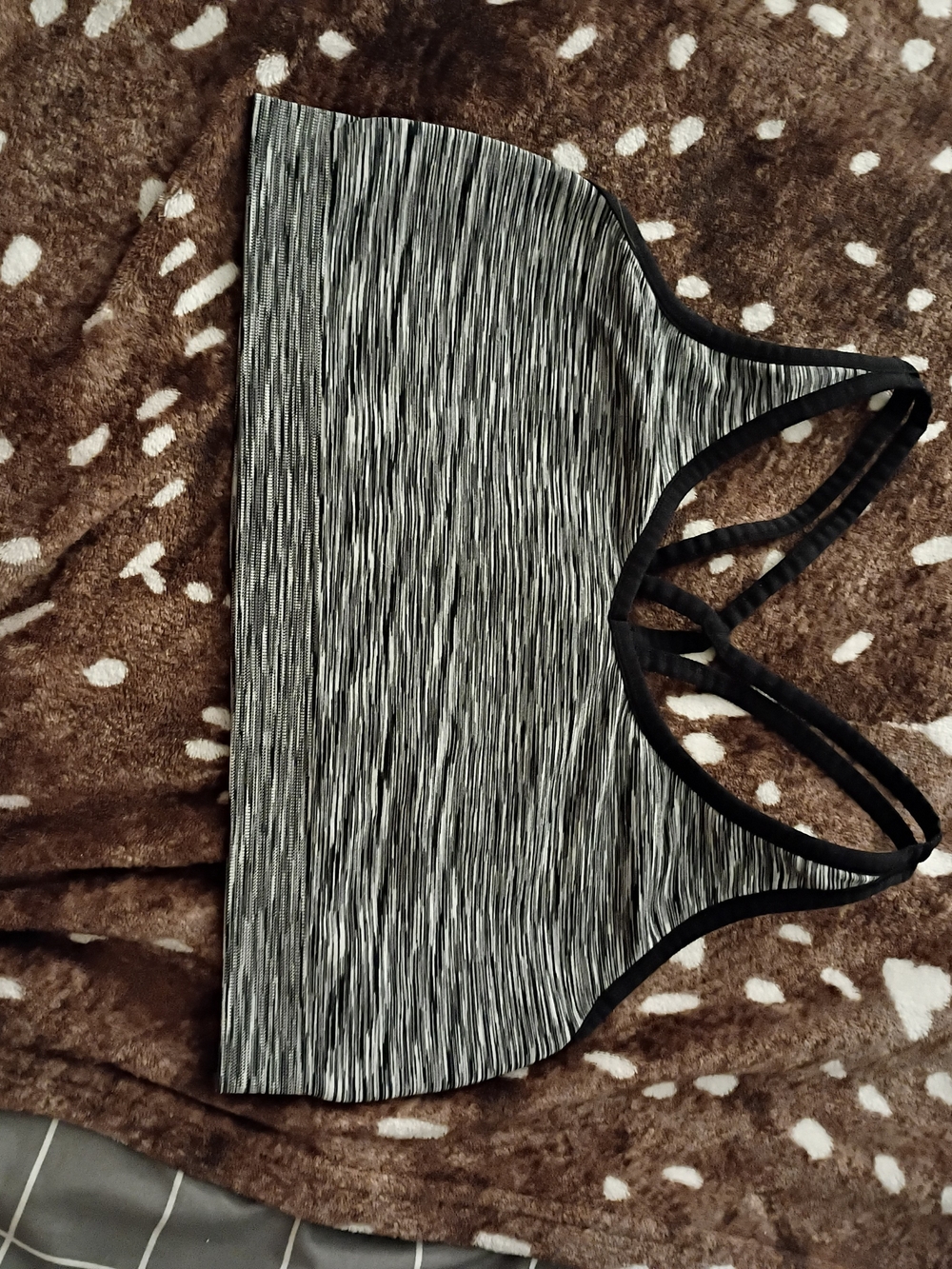 Reebok Black and Gray Space-Dye Performance Top